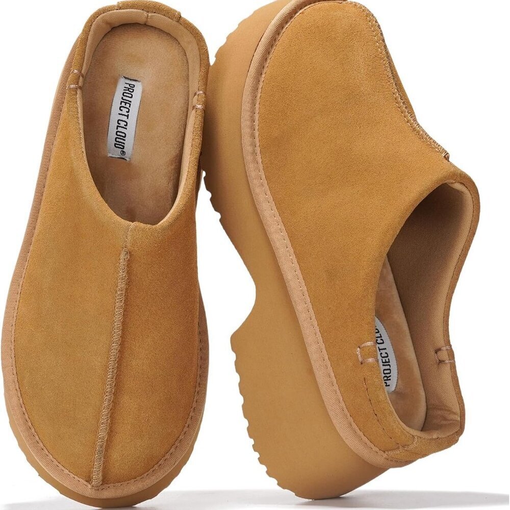 Women's Suede Clogs Memory Foam Non-Slip Rubber Sole Slip-On Shoes